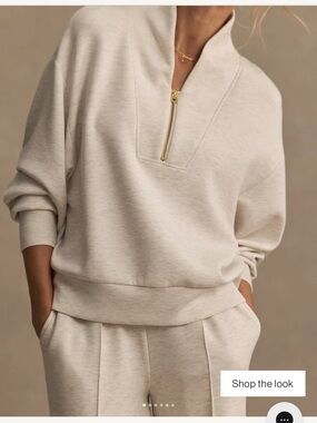 Varley Ivory Half-Zip Davidson Pullover Sweatshirt - Size Large